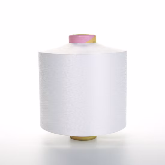 Fio coberto de ar de poliéster tingido com spandex para tricô